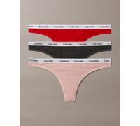 Tanga Calvin Klein Modern Logo rosa nero (3 pezzi) - XS