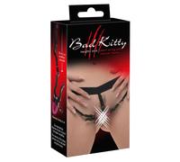 Tanga con pinze vaginali e perle Pearl String with Silicone Clamps
