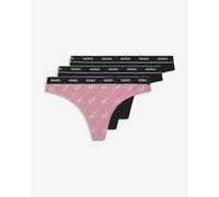 Tanga HUGO Triplet Design rosa nero (3 pezzi) - L