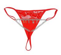 Tanga personalizzati Sexy Catena Vita Perizoma per le donne, Personalizzato String Nome G-string Biancheria intima Personalizzata Mutandine Regalo per Lei, Catena a triangolo rosso in pizzo, taglia