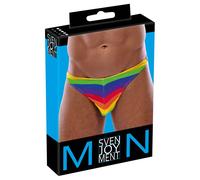 Tanga Rio Di Svenjoyment Con Colorata Righe IN Regenbogenfarben. Intorno Soffice