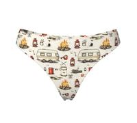 Tanga senza cuciture per le donne - Camping Car Tools Stampa Signore No Show Biancheria Intima Bikini Mutandine Slip, Nero, S