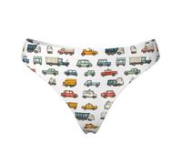 Tanga senza cuciture per le donne - Cartoon Car A Print Ladies No Show Biancheria Intima Bikini Mutandine Slip, Nero, S