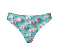 Tanga senza cuciture per le donne - Cartoon Cloud Balloon Heart Print Ladies No Show Biancheria intima Bikini Mutandine Slip, Nero, S
