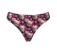 Tanga senza cuciture per le donne - Cartoon Cute Axolotl Print Ladies No Show Underwear Bikini Mutandine Slip, nero, X-Small