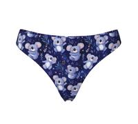 Tanga senza cuciture per le donne - Cartoon Cute Koala Print Ladies No Show Underwear Bikini Mutandine Slip, nero, X-Large