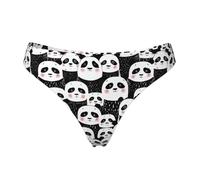 Tanga senza cuciture per le donne - Cartoon Cute Panda Print Ladies No Show Biancheria intima Bikini Mutandine Slip, Nero, S