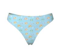 Tanga senza cuciture per le donne - Cartoon Cute Turtle Print Ladies No Show Underwear Bikini Mutandine Slip, Nero, L