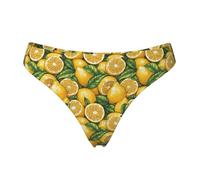 Tanga senza cuciture per le donne - Cartoon Lemon Cute Print Ladies No Show Biancheria intima Bikini Mutandine Slip, Nero, XS