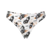 Tanga senza cuciture per le donne - Cool Motorcycle Rider Print Ladies No Show Underwear Bikini Mutandine Slip, Nero, L