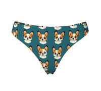 Tanga senza cuciture per le donne - Cute Doggy Cartoon Print Ladies No Show Underwear Bikini Mutandine Slip, Nero, XL
