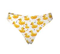 Tanga senza cuciture per le donne - Graziosa stampa di anatre cartoni animati da donna non mostra biancheria intima bikini mutandine slip, nero, Medium