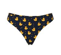 Tanga senza cuciture per le donne - Paperella Carino Cartoon Print Ladies No Show Biancheria Intima Bikini Mutandine Slip, Nero, S