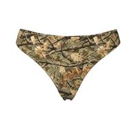 Tanga senza cuciture per le donne - Stampa artistica mimetica con ramo da donna senza mostra biancheria intima bikini mutandine slip, nero, Medium