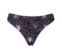 Tanga senza cuciture per le donne - stampa bianco ragnatela donna no show biancheria intima bikini mutandine slip, nero, Large