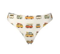 Tanga senza cuciture per le donne - stampa di auto da viaggio in stile cartone animato da donna non mostra biancheria intima bikini mutandine slip, nero, Medium