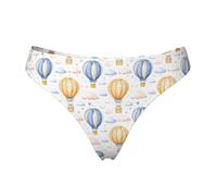 Tanga senza cuciture per le donne - stampa di nuvole mongolfiere da donna senza mostra biancheria intima bikini mutandine slip, nero, Medium