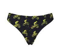 Tanga senza cuciture per le donne - Verde Motorcycle Rider 1 Stampa Signore No Show Biancheria Intima Bikini Mutandine Slip, Nero, M
