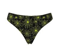 Tanga senza cuciture per le donne - verde stampa ragnatela signore no show biancheria intima bikini mutandine slip, Nero, L