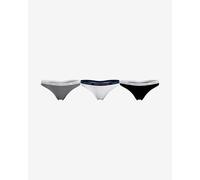 Tanga Tommy Hilfiger Thong grigio bianco nero (3 unità) - L