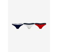 Tanga Tommy Hilfiger Thong nero bianco rosso (3 unità) - XL