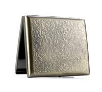 Tangcao Qingtong - Portasigarette in metallo, stile vintage, per 20 sigarette, in acciaio inox, 20 sigarette, per uomo e donna