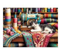 TangComplete - Puzzle 1000 pezzi per adulti puzzle per adulti 1000 pezzi Puzzle gioco impegnativo per il tutto per le donne, regali per gli uomini, Tema: gatto sarto