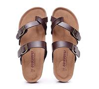 TangDao Donna Ciabatte Estive da Mare da Pantofole Alla Moda con Punta Aperta Comoda Suola in Sughero Antiscivolo (Marrone.EU40)