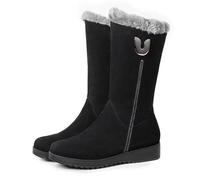 TangDao Donna Stivali da Neve con Cerniera Comodi Foderati Caldo Scarpe Invernali Stivali a Metà Polpaccio, 38, Nero