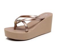TangDao Infradito Estive con Zeppa da Donna Pantofole da Spiaggia con Plateau Eleganti Comode da Donna EU 38 Oro