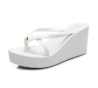 TangDao Infradito Estive con Zeppa da Donna Pantofole da Spiaggia con Plateau Eleganti Comode da Donna EU 36 Bianco