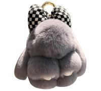TangDao Portachiavi Peluche con Coniglio Carino,Adatto per Donne e Ragazze,Decorazione da Appendere a Zaino o Borsa(Grigio Scuro)