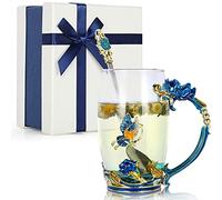 TangDouJM Set di tazze da caffè in vetro con cucchiaio in acciaio, Natale, San Valentino, Festa della Mamma, regalo personalizzato per donne - 12 oz / 350 ml