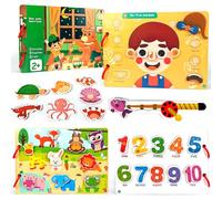 Tangdudu Montessori Busy Book per Bambini 1 2 3 4 5 Anni, Quiet Book, Giocattoli Sensoriali Educativo Giochi da Viaggio Libri Montessori, Prescolare Interattivo Giocattolo per Ragazza Ragazzo