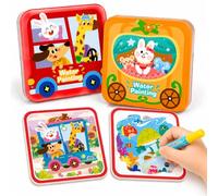 Tangdudu Set 2 Libri Magici Riutilizzabili per Colorare Bambini 1 Anno+ | Kit da Disegno con 2 Pennelli Speciali, Album Infantile, Magic Water Book, Giochi da Viaggio per Bambini