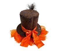 Tangerine Parrucche Decor Cappello a cilindro per Adulti / Adolescenti Cosplay Cappellaio Matto Costume da Festa in Stoffa Cappello Cosplay per Carnevale Rave Par Festa Carnevale Cappelli Stoffa