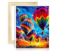 TANGFEIY Kit per pittura su tela con mongolfiere per adulti, numero acrilico con pennelli, opere d'arte creative per la decorazione della casa, senza cornice (30 x 40 cm)