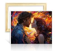 TANGFEIY Pittura Il bacio artico Pittura Adulti con Pennelli Kit di Pittura Digitale Acrilico Pigmentato su Tela per Decorazione Della Parete Senza Cornice (50x65cm)