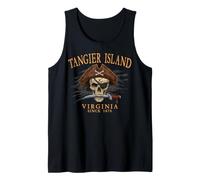 Tangier Island Virginia Pirate Skull Since 1670 Arancione Canotta