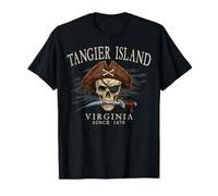 Tangier Island Virginia Pirate Skull Since 1670 Avorio Maglietta