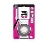 Tangit Fix It Tape, Nastro Autoagglomerante, Per Riparare Perdite in Interni ed Esterni. Resiste fino a 4 bar di Pressione, Elastico, Applicabile su superfici bagnate, Colore Nero, Nastro da 3m
