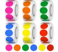 TANGJJY 3000 punti adesivi colorati, 25 mm, 6 colori, codifica a colori, adesivi rotondi, etichette adesive rotonde, per fai da te, ufficio, da contrassegnare