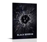 TANGJUNMR Poster su tela con effetto specchio nero con film classici, serie TV, decorazione artistica da parete, per camera da letto, 50 x 75 cm, con cornice