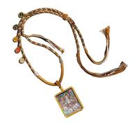 Tangka - Ciondolo in oro tibetano, realizzato a mano, con segno zodiacale custode e Buddha, Misura unica, Metallo