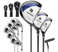 Tangkula Set completo di mazze da golf da uomo, 9 pezzi, per destrorsi, include driver in lega da 460 cc, legno da fairway 3#, ibrido 4#, 6#, 7#, 8#, 9# e P#, putter Pullet e 3 copritesta (blu navy)