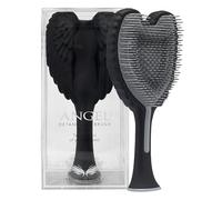 Tangle Angel - Spazzola per extension per capelli, antistatica con setole morbide, per capelli lisci o mossi, con ali d'angelo, per doccia e asciugatura, da donna, colore: nero opaco