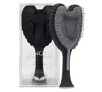 Tangle Angel - Spazzola per extension per capelli, antistatica con setole morbide, per capelli lisci o mossi, con ali d'angelo, per doccia e asciugatura, da donna, colore: nero opaco
