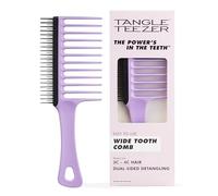 Tangle Teezer Pettine a Denti Larghi - per ricci e afro 3C-4C - Denti lunghi districano anti rottura, corti e flessibili rimuovono i capelli caduti - Definisce i ricci - Lilla e Nero