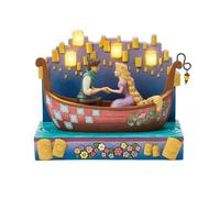 Enesco Disney Traditions by Jim Shore - Statuetta luminosa di Rapunzel e Flynn in barca con lanterne, 15,2 cm, multicolore