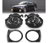 TangMiGe Fendinebbia compatibile con BMW (E46 E39, Paraurti M-Tech Pacchetto M Sport) Serie 3 5, M3 M5, 09/2000-12/2007, (HB SDN WGN CPE CONV), HB4, 1 Paio (Fumo Nero)